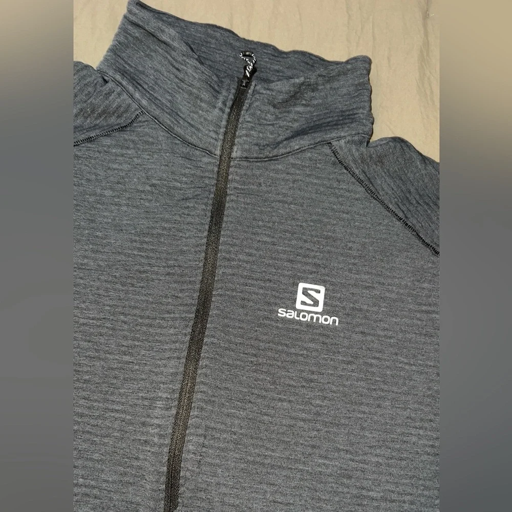 Salomon Ribbed Outline Half Zip Pullover - Dark Blue - Picture 5 of 7